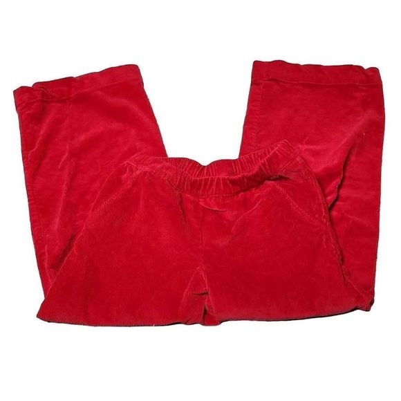 Hanna Andersson corduroy red wide leg pull on pocketed stretch pants - Picture 4 of 5